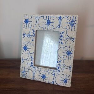Blue and White Decorative Photo Frame